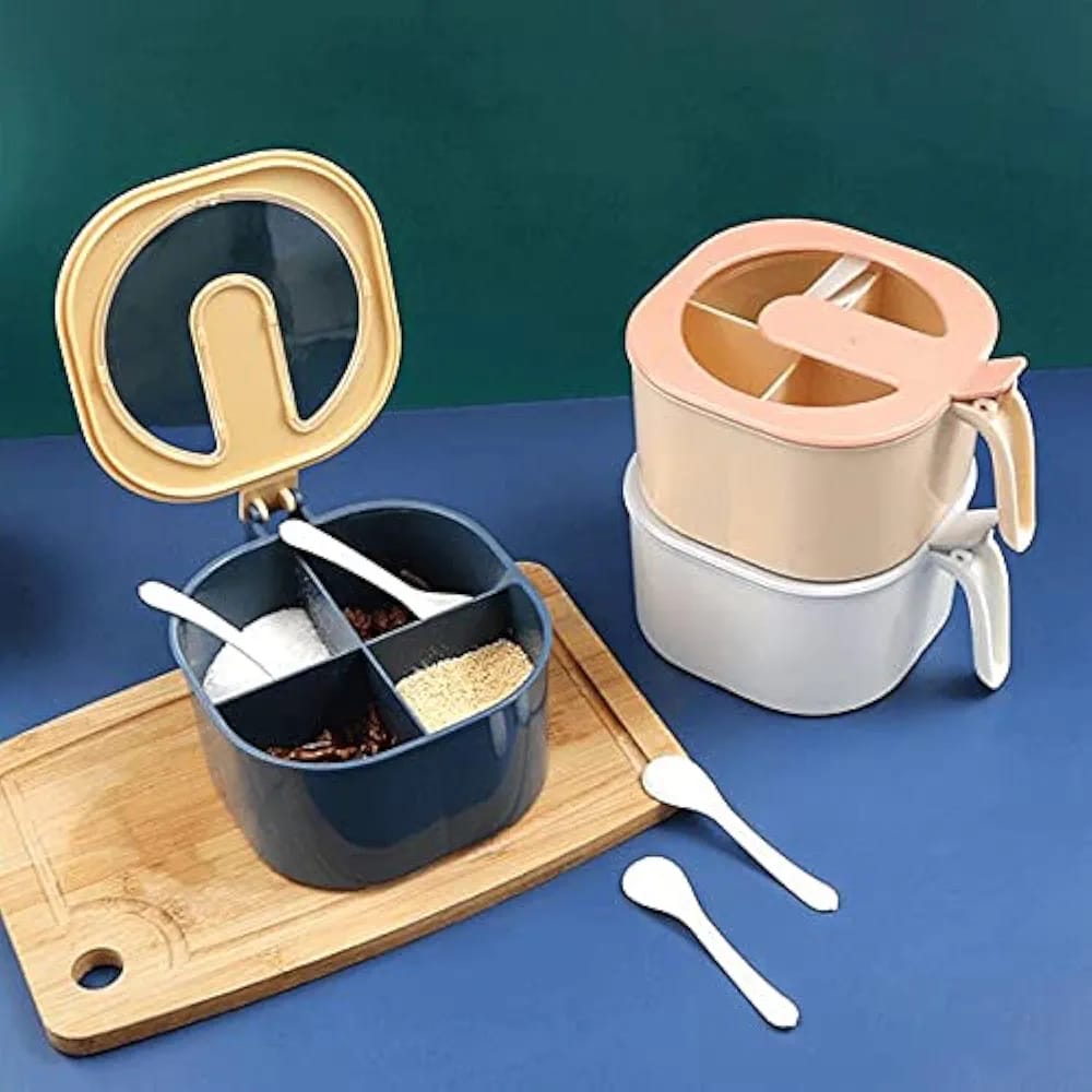 Buy 1 Get 1 Free - 4 Partition Spices Storage Box