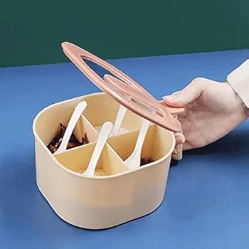 Buy 1 Get 1 Free - 4 Partition Spices Storage Box