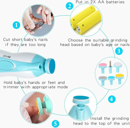 Baby Nail Cutter Clippers Kit File for Kids Safe Electric Baby Nail Trimmer