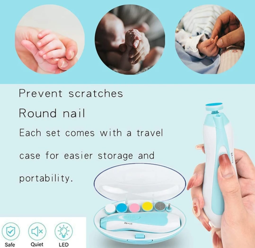 Baby Nail Cutter Clippers Kit File for Kids Safe Electric Baby Nail Trimmer
