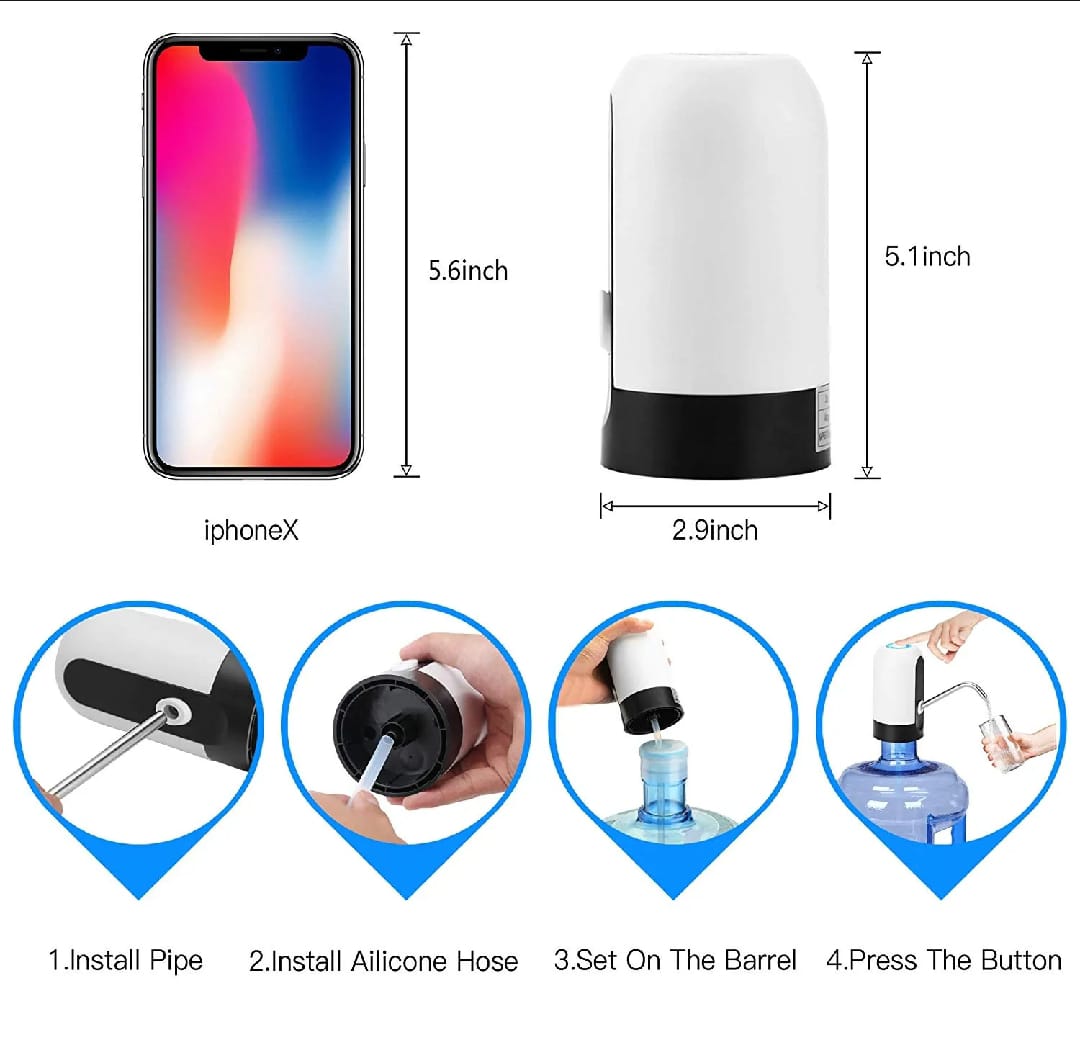 Automatic Rechargeable Electric Water Pump Dispenser for Home & Travel USB Wireless