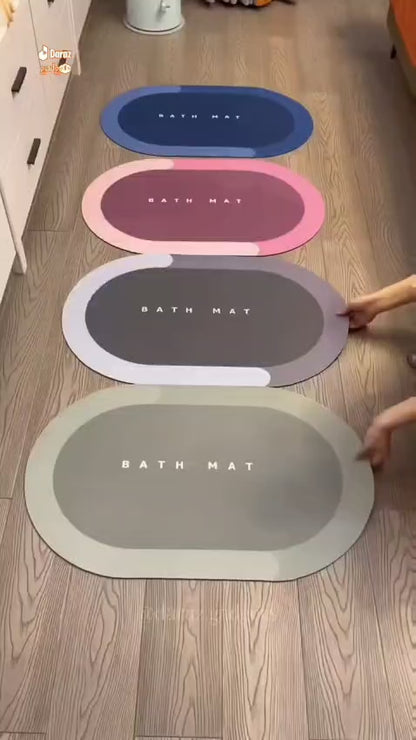 Bath Mat Water Absorbent Non-Slip Oval Shape